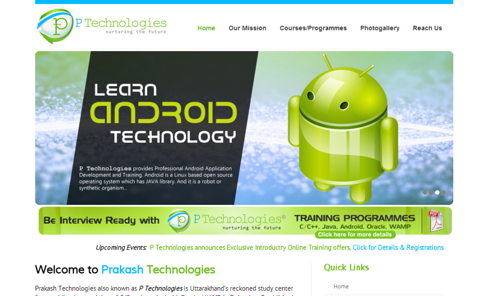 P Technologies Website
